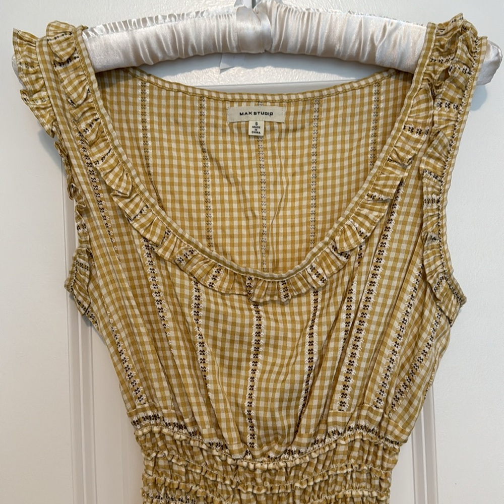 Full Length gingham eyelet dress